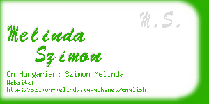 melinda szimon business card